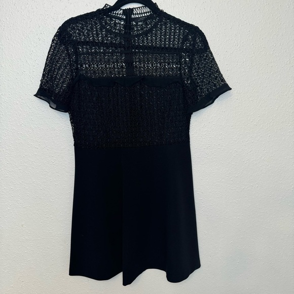 Zara Black Lace Crochet Top Fit & Flare Dress Sz. MEDIUM - Picture 2 of 6